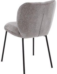 Goossens Basic Eetkamerstoel Eller bruin stof leuning, modern design
