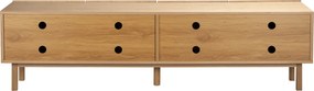 Eiken Tv-meubel Met 3D Vormen - 200x40x55cm.