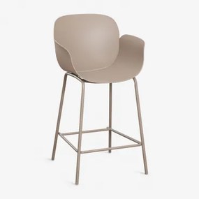 Lynette Hoge Kruk Van Polypropyleen En Staal Moka Bruin & ↑65 Cm - Sklum