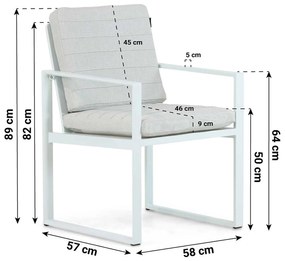 Tuinstoel Aluminium Wit Lifestyle Garden Furniture Nuno