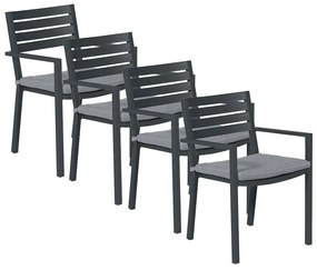 Garden Impressions Amarillo tuinstoel donker grijs - 4 stuks