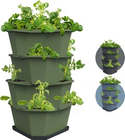 Gusta Garden PAUL POTATO - aardappeltoren - 4 niveaus - donkergroen