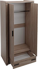 Kledingkast Lorelie 118, Truffel eiken, 192x97x58cm, 83 kg, Kledingkast deuren: Met scharnieren