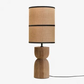 Mangohouten Tafellamp Diniz ?30 Cm & Zwart Ø35 Cm - ?25 Cm Olinda - Sklum