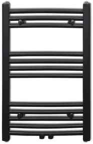 vidaXL Radiator/handdoekenrek gebogen 500x764 mm zwart