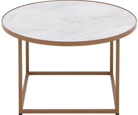 Goossens Salontafel Livia rond, hpl roze, modern design, 61 x 35 x 61 cm