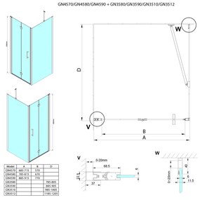 Gelco Loro vouwbare douchedeur 90x200cm chroom