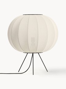 Kleine tripod vloerlamp Knit-Wit uit kunstvezel