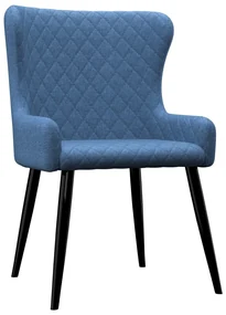 vidaXL Eetkamerstoelen 4 st stof blauw