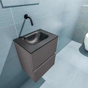 Mondiaz Ada 40cm toiletmeubel dark grey met wastafel urban midden zonder kraangat