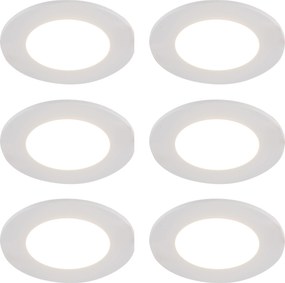 Set van 6 inbouwspots wit incl. LED 3-staps dimbaar IP65 - Blanca