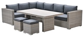 Garden Impressions Tennessee lounge dining set links 5-delig vintage willow - texfiber