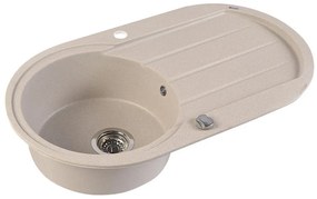 Sapho spoelbak 86x50cm met kraangat beige graniet