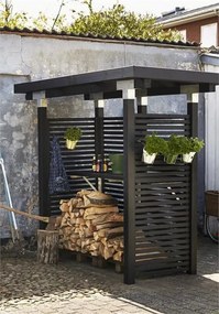 Schutting vuren - Tokyo louvre recht zwart (83 x 180 cm)