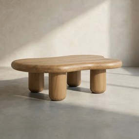 Eiken Salontafel Organische Vorm - 116 X 89cm.