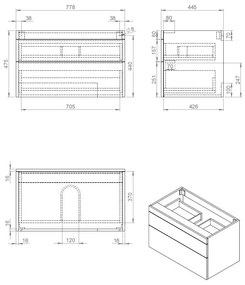 Best Design Beauty badkamermeubel 78cm mat zwart