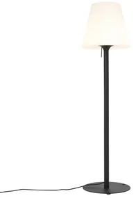 Moderne buiten vloerlamp zwart met witte kap IP44 - Big Virginia Modern E27 IP44 Buitenverlichting
