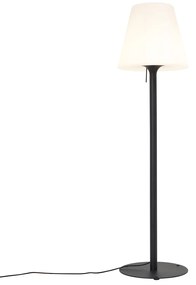 Moderne buiten vloerlamp zwart met witte kap IP44 - Big Virginia