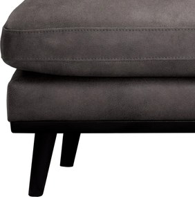 Loungebank Odissi chaise longue rechts - leer Kentucky antraciet 01 - 2,58 x 1,60 mtr breed