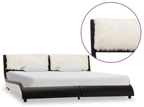 vidaXL Bedframe met LED kunstleer zwart en wit 180x200 cm