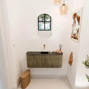 Mondiaz Joya DLux 105cm toiletmeubel ronding links/rechts dusk met wastafel faye midden zonder kraangat lava