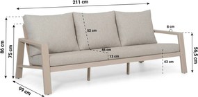 Stoel en Bank Loungeset 5 personen Aluminium Zand/Beige  Lifestyle Garden Furniture Melone