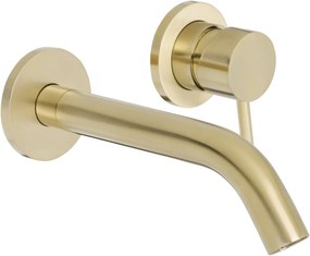 Saqu Eurotrend 2-gats inbouw wastafelmengkraan inclusief inbouwdeel geborsteld messing PVD-coating