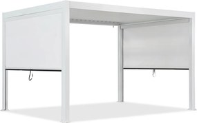 Lagos 3x4 vrijstaande terraspergola met 3m zijrolluiken Garden Point wit