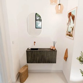 Mondiaz Joya DLux 90cm toiletmeubel shadow met wastafel faye links zonder kraangat lava