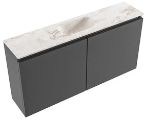 Mondiaz Ture DLux toiletmeubel 100cm dark grey met wastafel frappe midden zonder kraangat