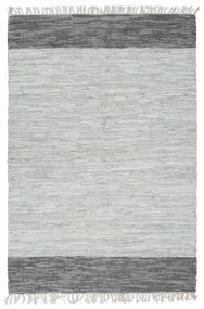 vidaXL Vloerkleed chindi handgeweven 190x280 cm leer grijs