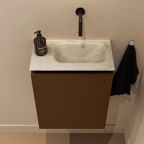 Mondiaz Ture DLux toiletmeubel 40cm rust met wastafel ostra rechts zonder kraangat