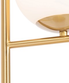 Art Deco tafellamp goud en opaal glas - Flore Design E14 bol / globe / rond Binnenverlichting Lamp