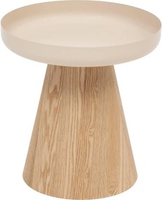 Atmosphera Hercyna Salontafel - Ø 40 x H42 cm - Beige Hout & Metaal