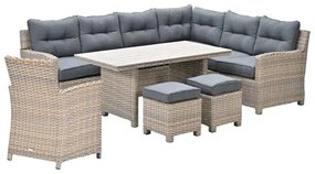 Garden Impressions Alaska lounge dining set 6-delig rechts - light teak vironwood