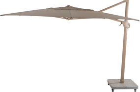 4 Seasons Outdoor Hacienda parasol met latte frame en zandkleurig doek 300 x 400 cm Parasol   beige weerbestendig