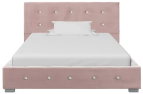 vidaXL Bedframe fluweel roze 90x200 cm