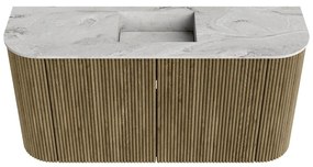Mondiaz Joya DLux 85cm toiletmeubel ronding links/rechts dusk met wastafel faye midden 1 kraangat glace