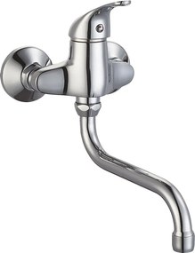 Aqualine 35 wastafelkraan met draaibare uitloop 20cm hartafstand 10cm chroom