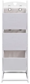 vidaXL Mandenrek 3-laags 35x35x102 cm hout wit