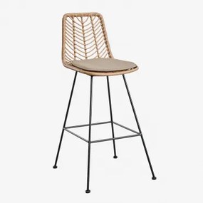Hoge Kruk In Gouda Natural Synthetisch Rotan Natuurlijk & Zwart & ↑75 Cm & Bruin - Mokka - Sklum