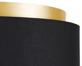 Moderne vloerlamp zwart met kap zwart met goud - Simplo Modern E27 Binnenverlichting Lamp