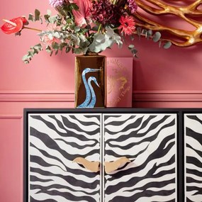 Kare Design Zebra Design Dressoir Zwart Wit Zebra - 160x40x80cm.