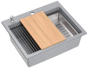 granieten spoelbak KURT 110 WORKSTATION Grey Metallic