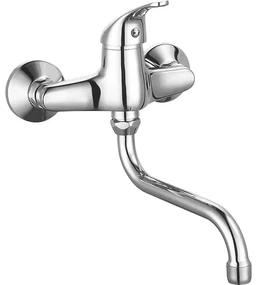Aqualine 35 wastafelkraan met draaibare uitloop 18cm hartafstand 15cm chroom
