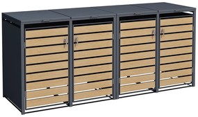 Overdekking voor 4 afvalbakken 120l of 240l Bremen CoverTech