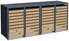 Overdekking voor 4 afvalbakken 120l of 240l Bremen CoverTech