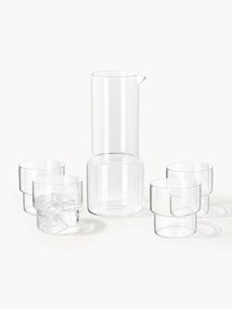 Handgeblazen karaf Gustave met waterglazen, 5-delig