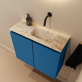 Mondiaz Ture DLux toiletmeubel 60cm jeans met wastafel frappe rechts zonder kraangat