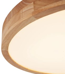 Scandinavische plafondlamp hout 50cm incl. LED dimbaar - PeckerScandinavisch Scandinavisch rond Binnenverlichting Lamp
